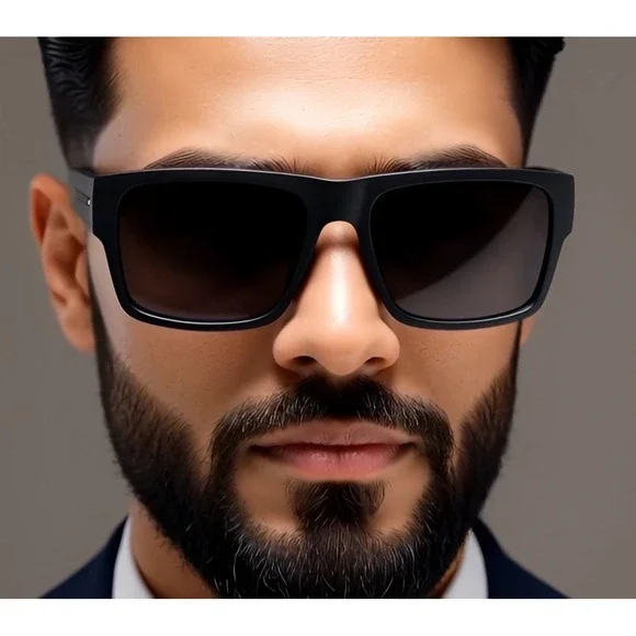 Mens Rectangular Sunglasses Polarized Driving Fishing Shades‎ Black Outdoor Work - Picture 12 of 13